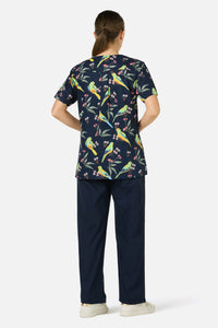 Scrubs With Love - Parrot Top & Pant scrub set - navy