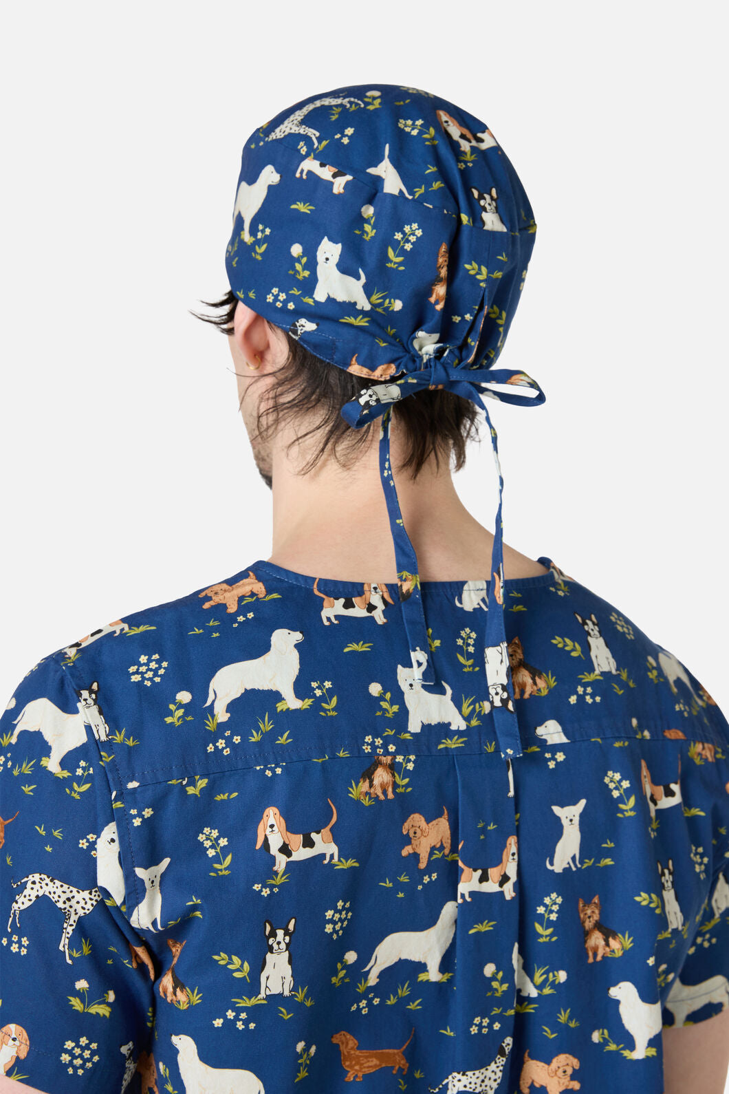 Scrubs With Love - Cute Dogs scrub hat - navy