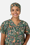 Scrubs With Love - Giraffe scrub hat - green