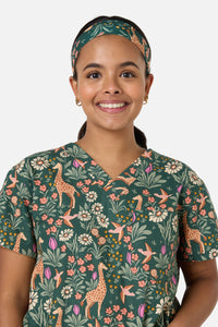 Scrubs With Love - Giraffe scrub headband - green