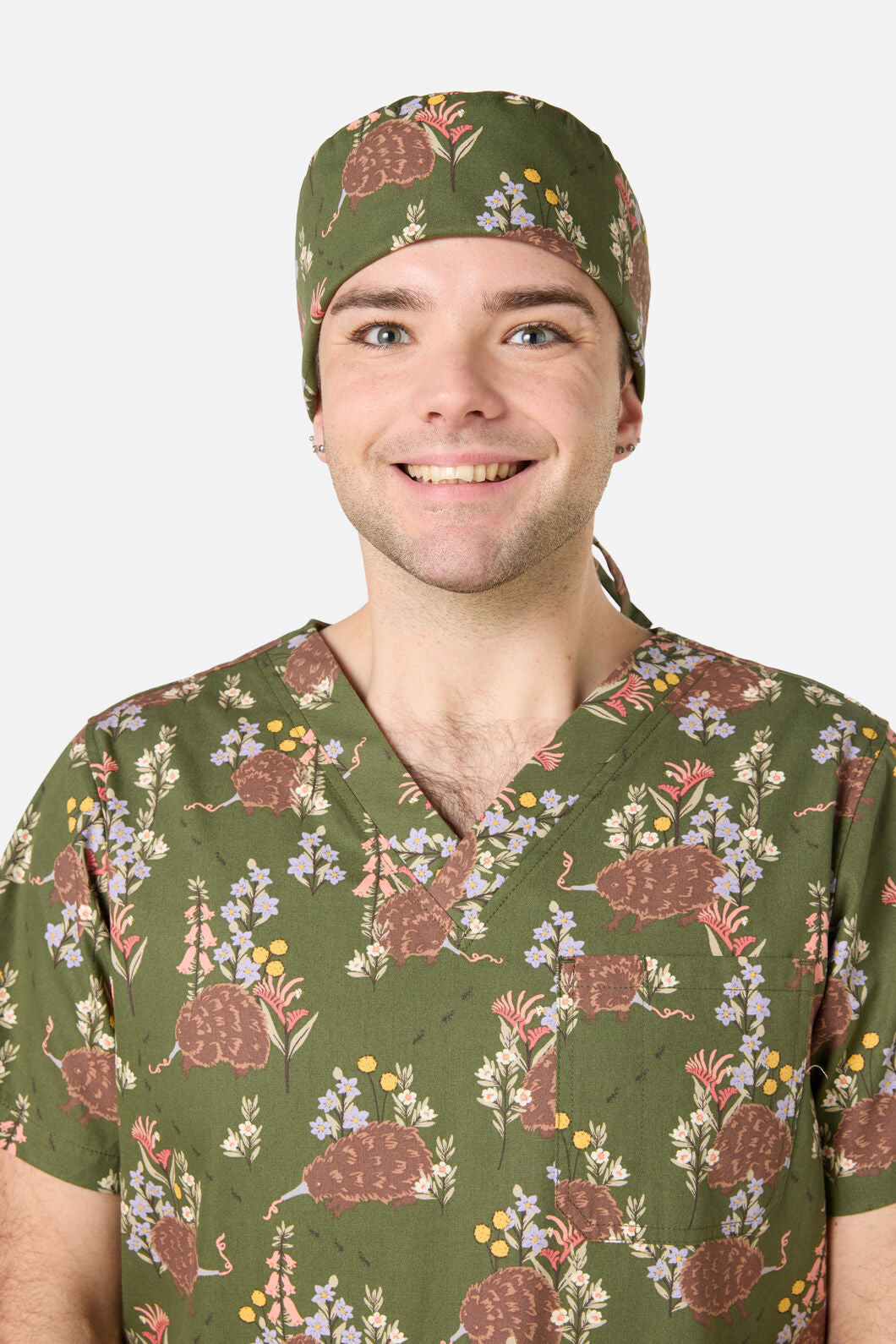 Scrubs With Love - Echidna scrub Hat - green