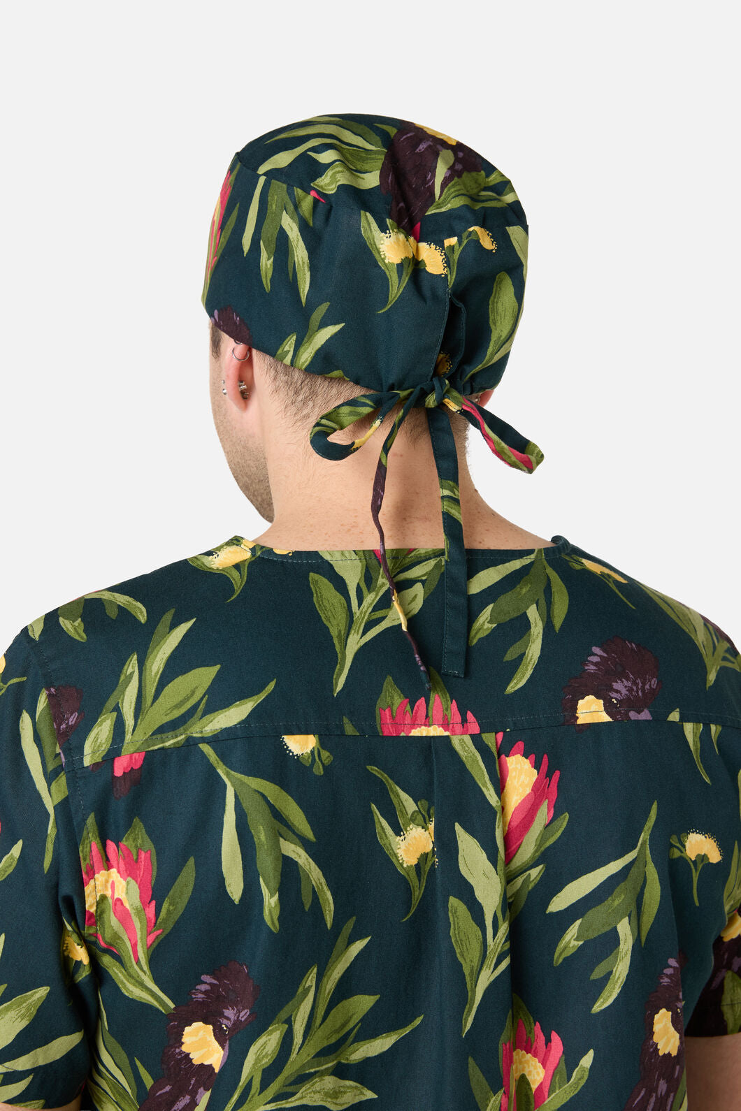 Scrubs With Love - Cockatoo & Protea scrub hat - teal