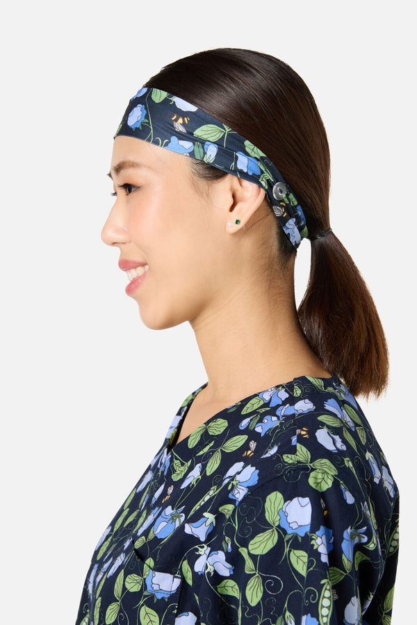 Scrubs With Love - Sweet Pea scrub headband - navy
