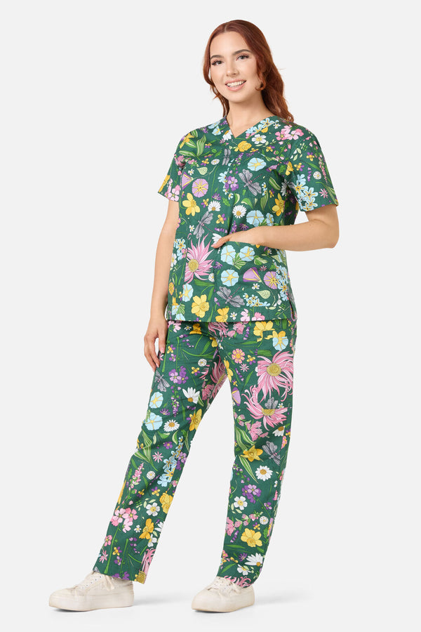 Scrubs With Love - Magical Garden scrub set - green