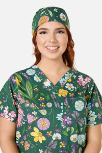 Scrubs With Love - Magical Garden scrub hat - green