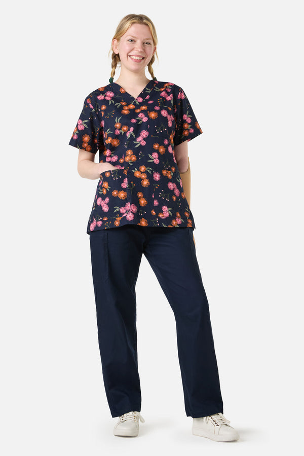 Scrubs With Love - Gumnut Puffs Top& Pant scrubs - navy