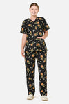 Scrubs With Love - Pincushion Protea Scrub Set - black