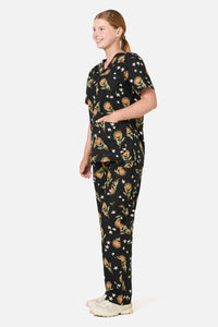 Scrubs With Love - Pincushion Protea Scrub Set - black