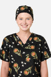 Scrubs With Love - Pincushion Protea Scrub Hat - black