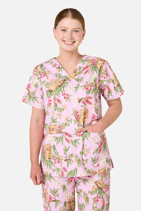 Scrubs With Love - Native Koala Scrub Set Pink - pink