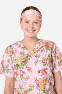 Scrubs With Love - Native Koala Scrub Headband Pink - pink