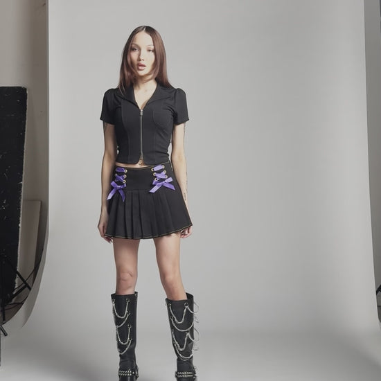 Black Friday - Hot Issue Zipper Blouse - black