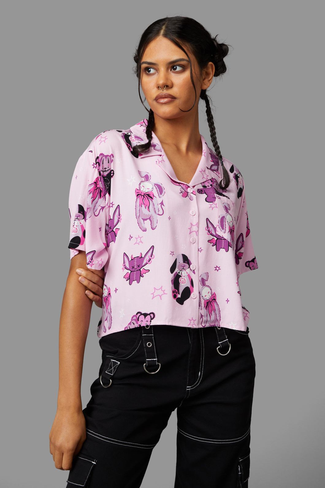 Black Friday - Stay Creepy Blouse - pink
