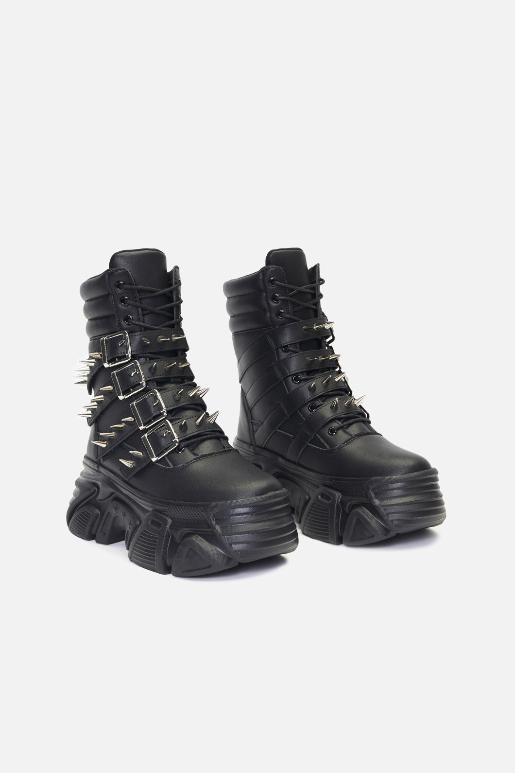 Black spiked boots hotsell