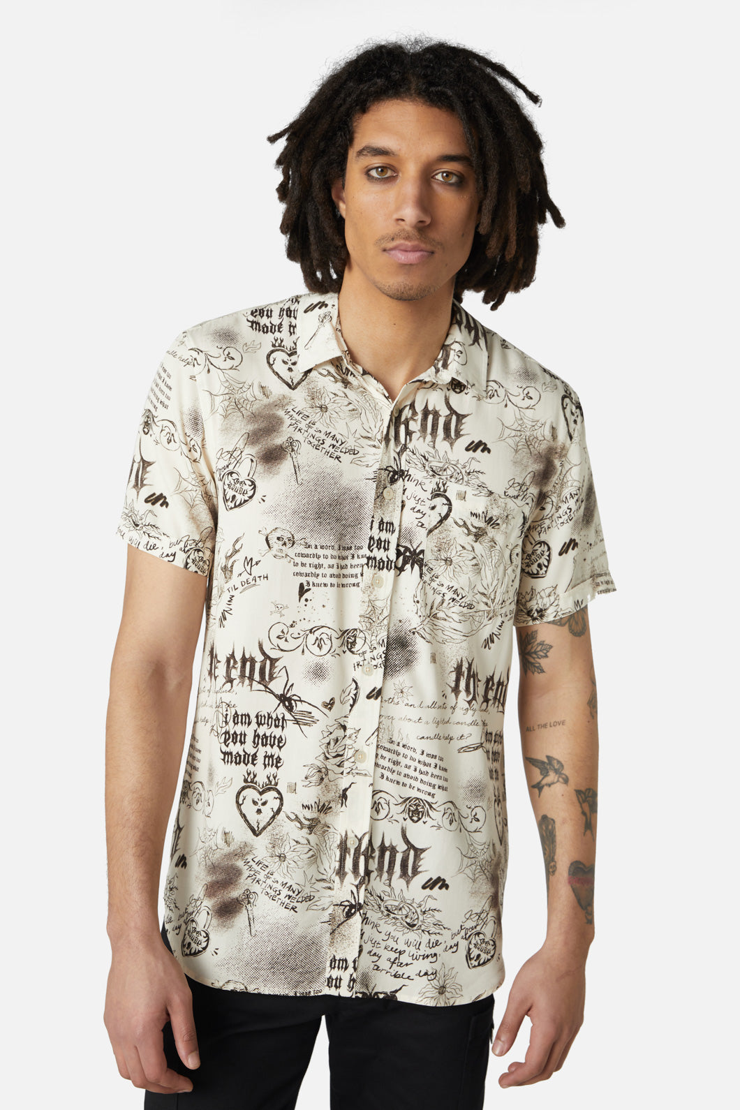 Dangerfield NZ - Lovers Departure Short Sleeve Shirt - cream