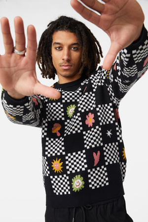 Dangerfield NZ - Chess At Picnic Knit - multi