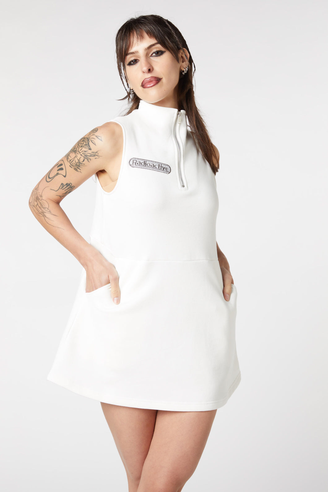Dangerfield NZ - On Fleece Dress - white