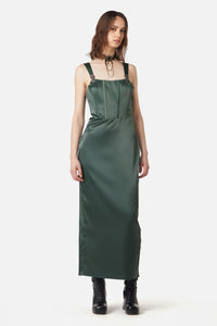 Dangerfield NZ - Time Locked Satin Corset Dress - green