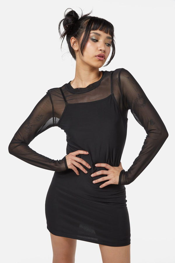 Dangerfield NZ - Hottest B Mesh Dress - black