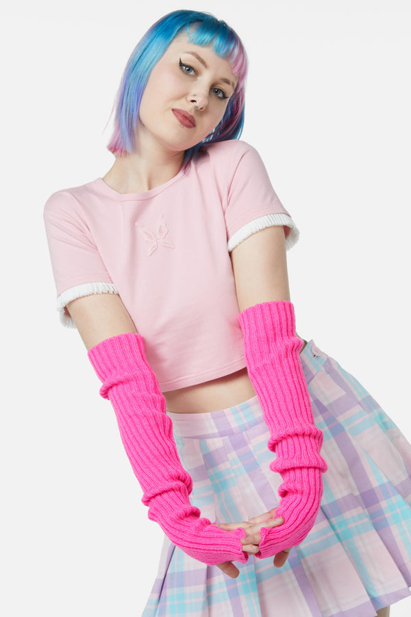 Dangerfield NZ - Long Fingerless Gloves - pink