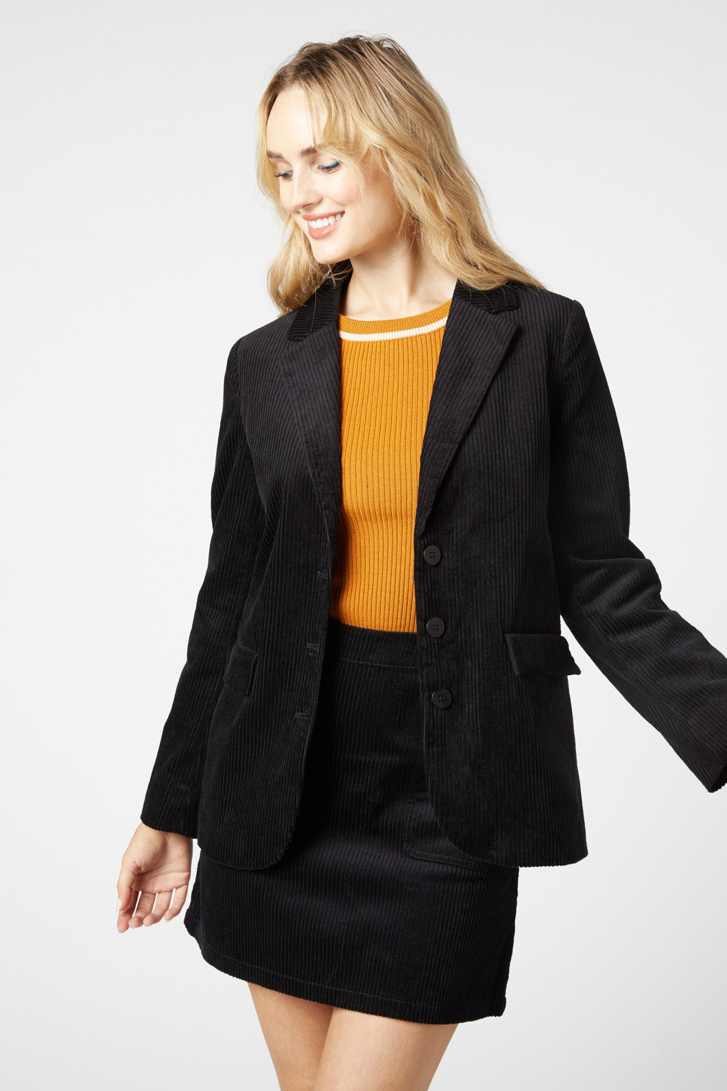 Womens black 2025 corduroy blazer