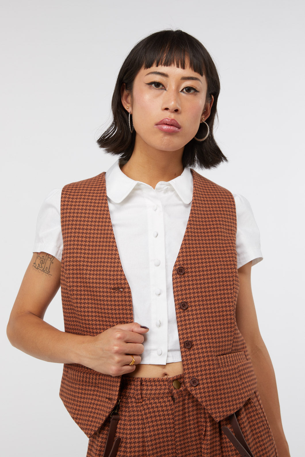 Houndstooth vest best sale